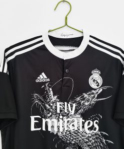 Alternative view of Los Merengues 2014-15 Second Away Vintage Custom Jersey - Black Dragon