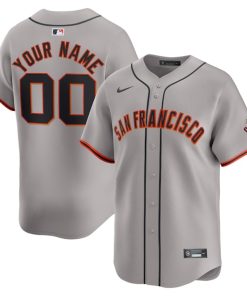 San Francisco Giants Nike Away Limited Custom Jersey - Gray