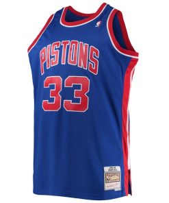 Alternative view of Grant Hill Detroit Pistons 1995/96 Big & Tall Hardwood Classics Swingman Jersey - Blue