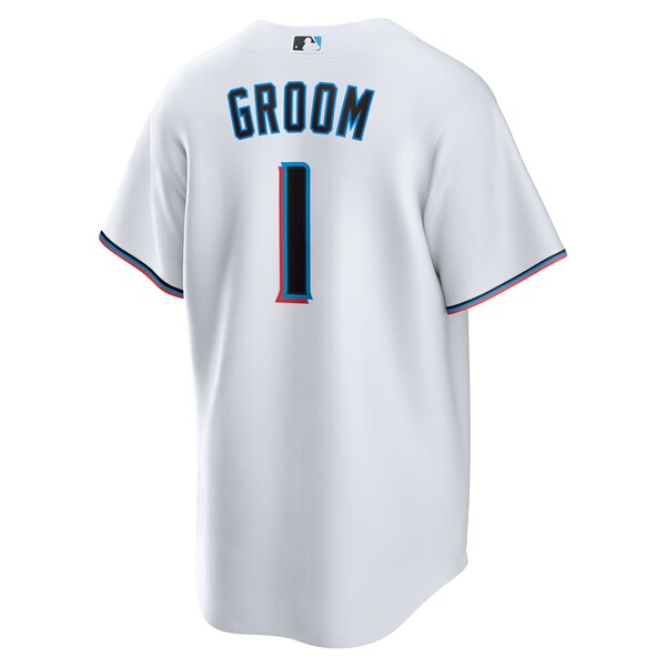 Miami Marlins Nike #1 Groom Home Replica Jersey - White - Image 3