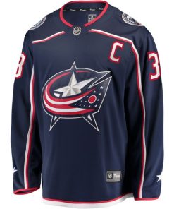 Alternative view of Boone Jenner Columbus Blue Jackets Home Breakaway Player Jersey - Navy