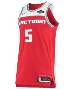 Alternative view of De'Aaron Fox Sacramento Kings Nike Authentic Badge Jersey - City Edition - Red