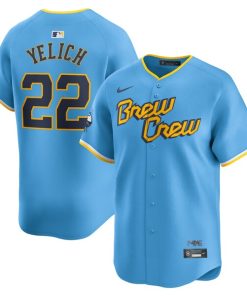 Christian Yelich Milwaukee Brewers Nike City Connect Limited Player Jersey - Powder Blue