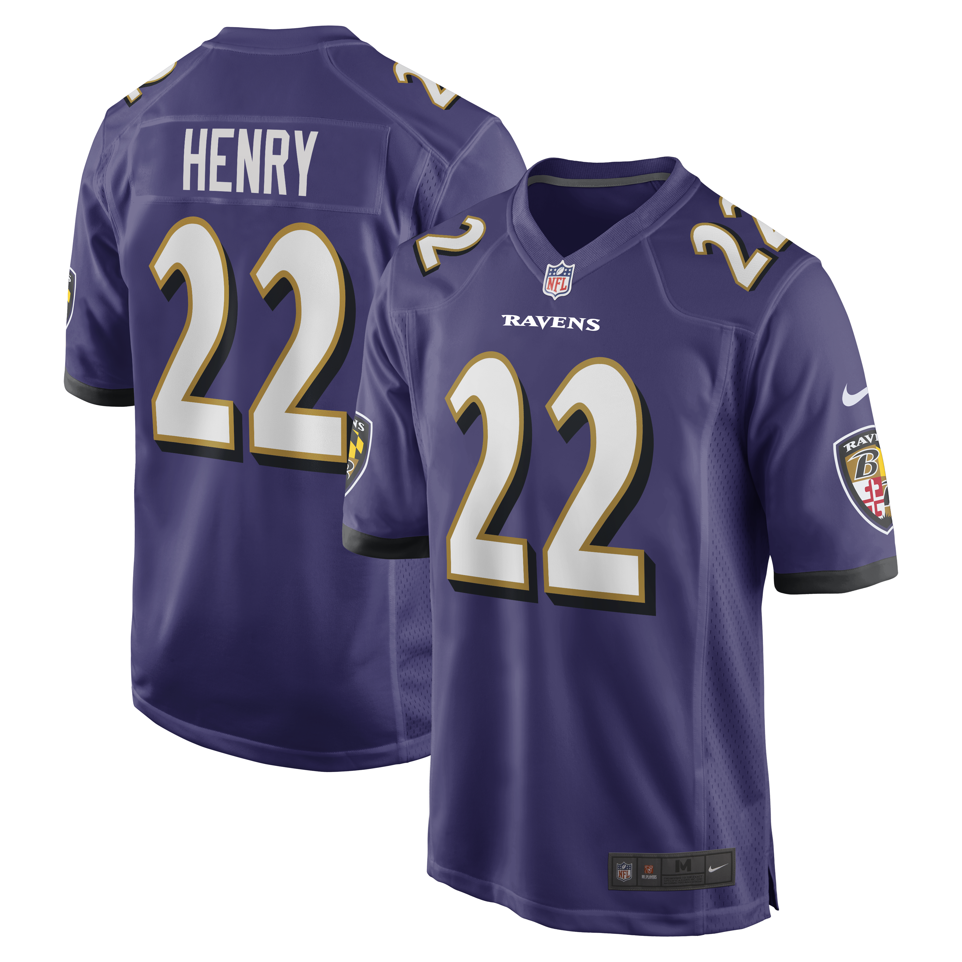 Derrick Henry Baltimore Ravens Nike Alternate Game Jersey - Black/Purple - Image 6