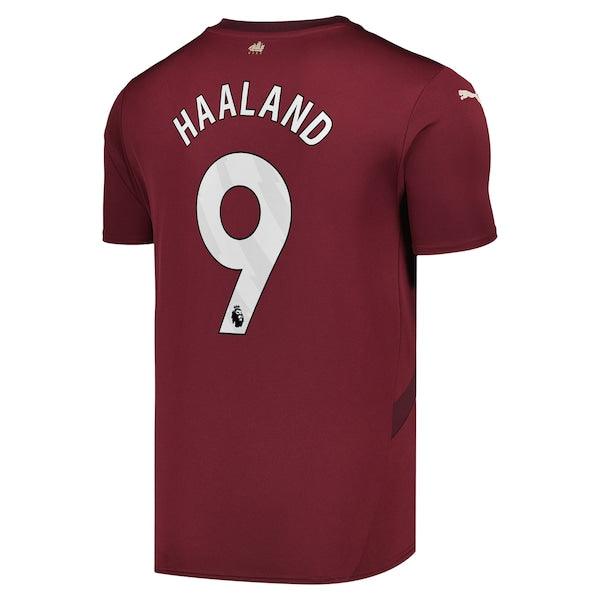 Erling Haaland Manchester City Puma 2024/25 Third Replica Player Jersey - Burgundy - Image 3