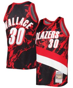 Rasheed Wallace Portland Trail Blazers 1999/00 Hardwood Classics Marble Swingman Jersey - Black