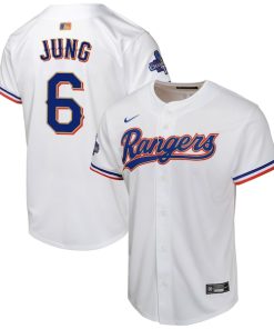 Josh Jung Texas Rangers Nike Youth 2024 Gold Collection Limited Player Jersey?¨C White