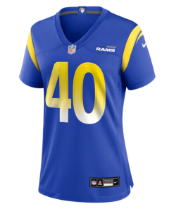 Alternative view of Jesse Luketa Los Angeles Rams Nike Women's Team Game Jersey -  Royal