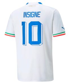 Alternative view of Lorenzo Insigne Italy National Team Puma Youth 2022/23 Away Replica Player Jersey - White