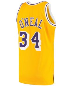 Alternative view of Shaquille O'Neal Los Angeles Lakers 1996/97 Hardwood Classics Authentic Jersey - Gold