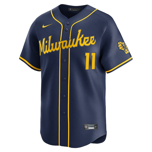 Jackson Chourio Milwaukee Brewers Nike Alternate 2 Limited Jersey - Navy - Image 2