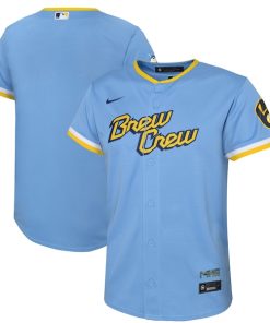 Milwaukee Brewers Nike Youth 2022 City Connect Replica Team Jersey - Powder Blue