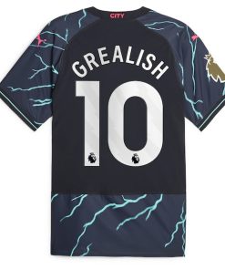 Alternative view of Jack Grealish Manchester City Puma 2023/24 Third Authentic Player Jersey - Navy