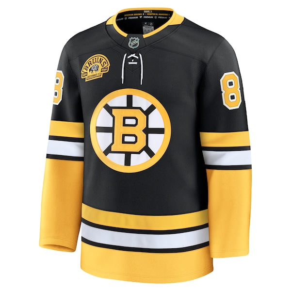 David Pastrnak Boston Bruins Alternate 100th Anniversary Premium Jersey - Black - Image 2