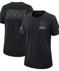 New York Giants Nike Women's 2025 NFL Crucial Catch Tri-Blend Dri-FIT T-Shirt - Black