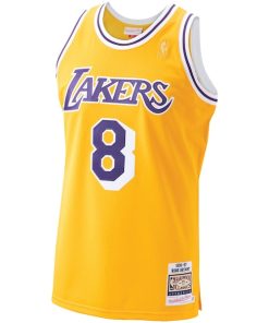 Alternative view of Men's Los Angeles Lakers Kobe Bryant Gold 1996-97 Hardwood Classics Authentic Player Jersey