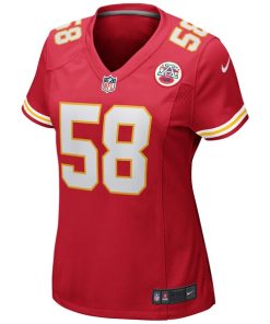 Alternative view of Derrick Thomas Kansas City Chiefs Nike Women's Game Retired Player Jersey - Red