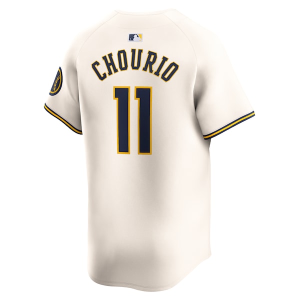 Jackson Chourio Milwaukee Brewers Nike Home Limited Player Jersey - Cream - Image 3