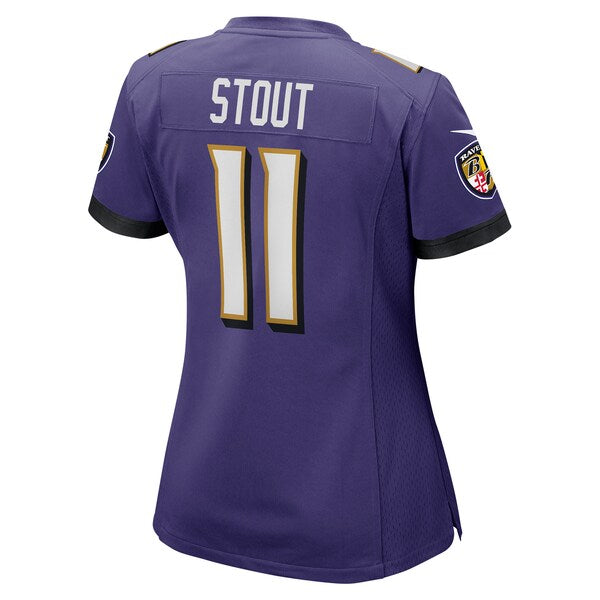 Jordan Stout Baltimore Ravens Nike Women's Player Game Jersey - Purple - Image 3