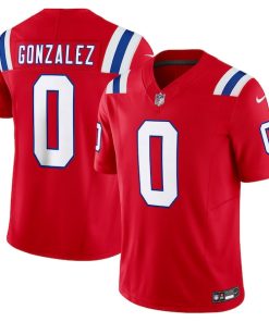 Christian Gonzalez New England Patriots Nike Alternate Vapor F.U.S.E. Limited Jersey - Red/Navy