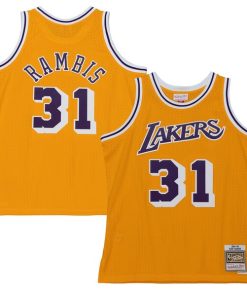 Alternative view of Kurt Rambis Los Angeles Lakers 1984/85 Swingman Jersey - Gold