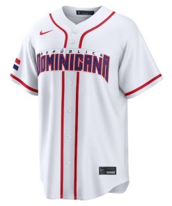 Alternative view of Fernando Tatis Jr. Dominican Republic Baseball Nike 2026 World Baseball Classic Home Stadium Jersey - White