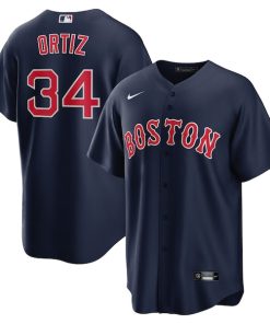 Alternative view of David Ortiz Boston Red Sox Nike Alternate Replica Player Jersey - Navy/Gray/Red/White