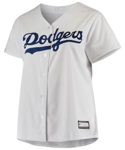 Alternative view of Los Angeles Dodgers Women's Plus Size Sanitized Replica Team Jersey - White