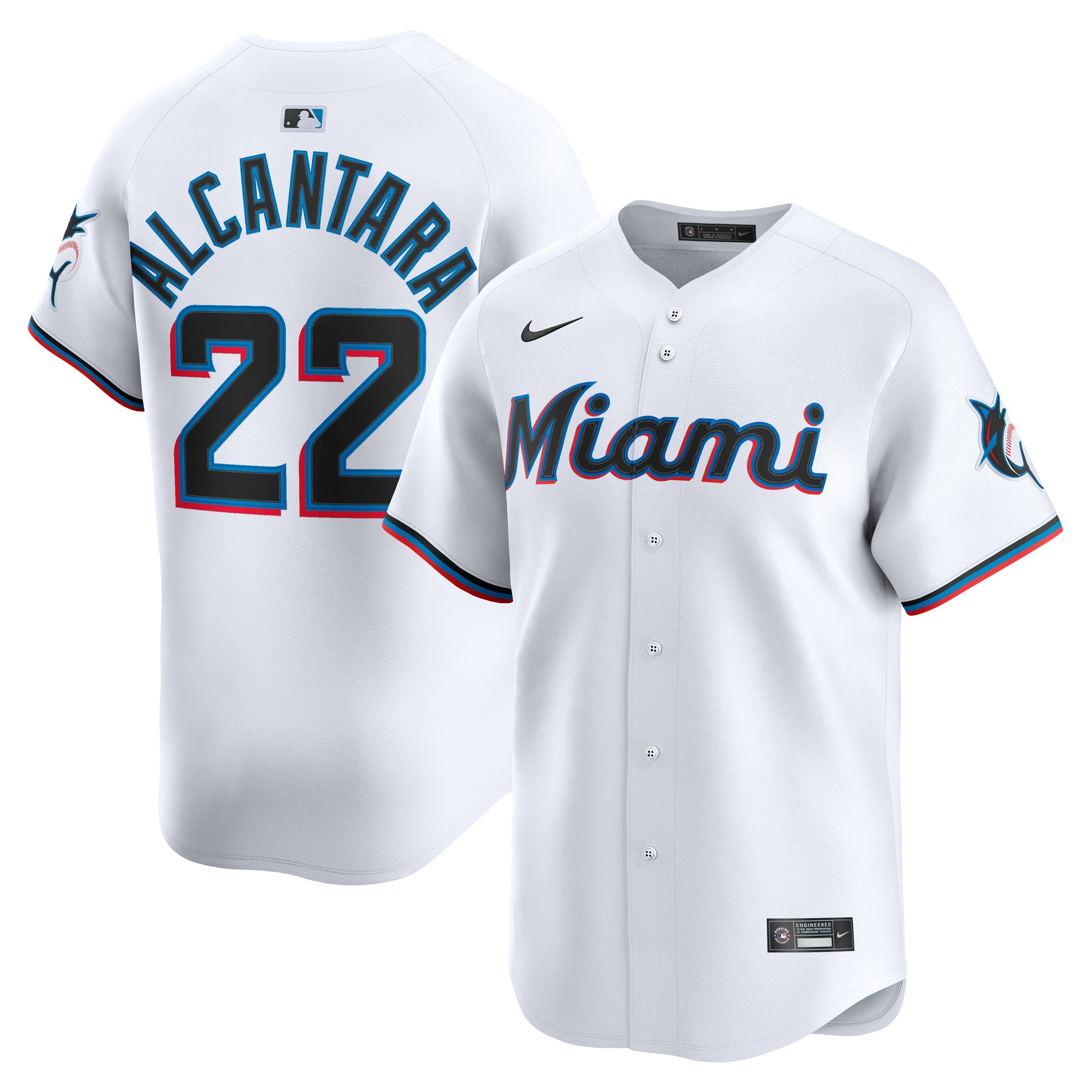 Sandy Alcantara Miami Marlins Nike Alternate Limited Player Jersey - Black/White - Image 5
