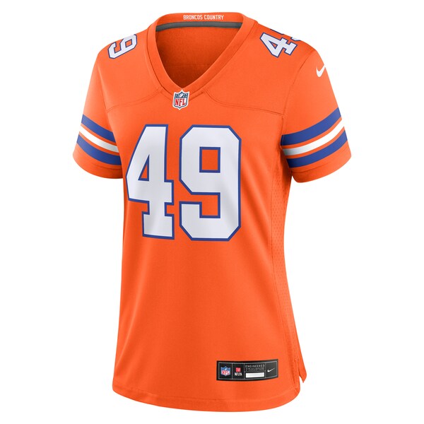 Dennis Smith Denver Broncos Nike Women's Mile High Collection 1977 Throwback Retired Player Game Jersey - Orange - Image 2