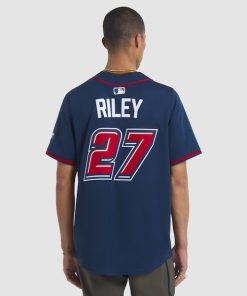 Alternative view of Austin Riley Atlanta Braves Nike 2025 MLB Speedway Classic Alternate Limited Player Jersey - Navy