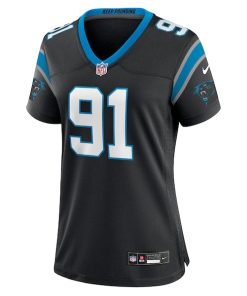 Alternative view of Nick Thurman Carolina Panthers Nike Women's Team Game Jersey -  Black