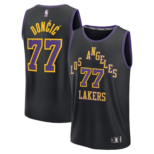 Luka Don?i? Los Angeles Lakers Youth 2025/26 City Edition Fast Break Jersey - Black