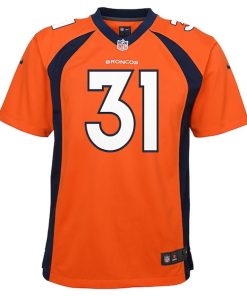 Alternative view of Justin Simmons Denver Broncos Nike Youth Game Jersey - Orange