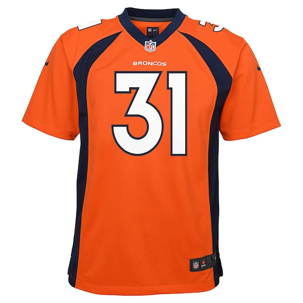 Justin Simmons Denver Broncos Nike Youth Game Jersey - Orange - Image 2