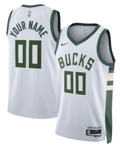 Milwaukee Bucks Nike Unisex Swingman Custom Jersey White - Association Edition
