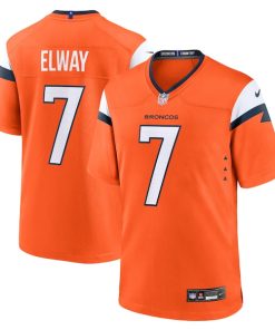 Alternative view of John Elway Denver Broncos Nike Retired Player Game Jersey - Orange/Navy