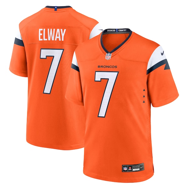 John Elway Denver Broncos Nike Retired Player Game Jersey - Orange/Navy - Image 2
