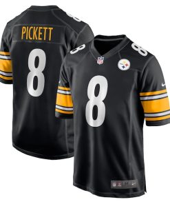Alternative view of Kenny Pickett Pittsburgh Steelers Nike Youth Game Jersey - Black/White