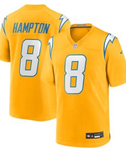 Omarion Hampton Los Angeles Chargers Nike Alternate Charger Power Game Player Jersey - Gold/Powder Blue