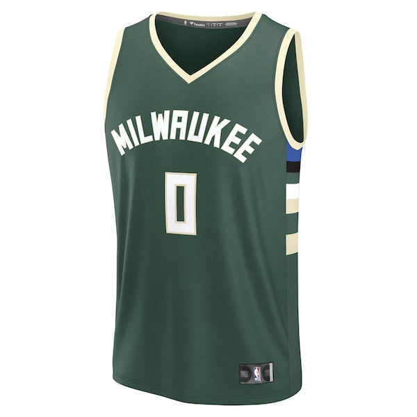 Damian Lillard Milwaukee Bucks Fast Break Replica Player Jersey - Icon Edition - Hunter Green - Image 2