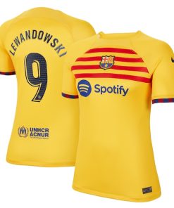 Robert Lewandowski Barcelona Nike Women's 2022/23 Fourth Breathe Stadium Replica Player Jersey - Yellow