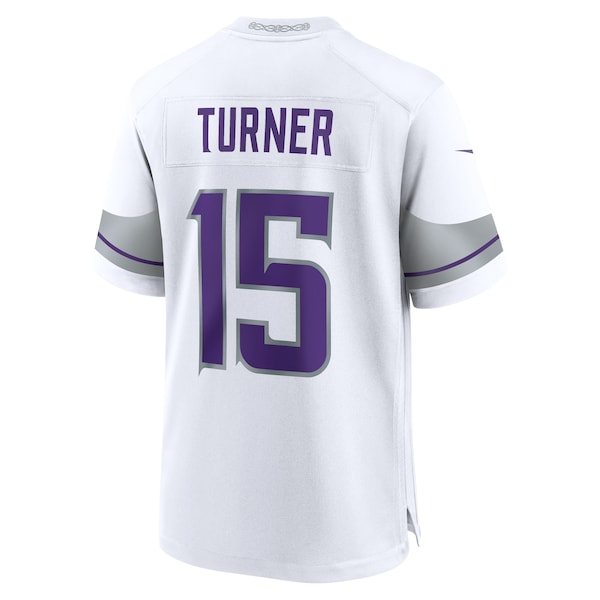 Dallas Turner Minnesota Vikings Nike Alternate Game Player Jersey - White - Image 3