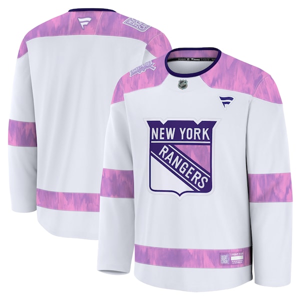 New York Rangers 2024 Hockey Fights Cancer Practice Jersey - White