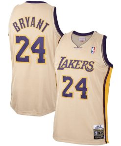 Men's Los Angeles Lakers Kobe Bryant Gold 2008-09 Hardwood Classics Authentic Player Jersey