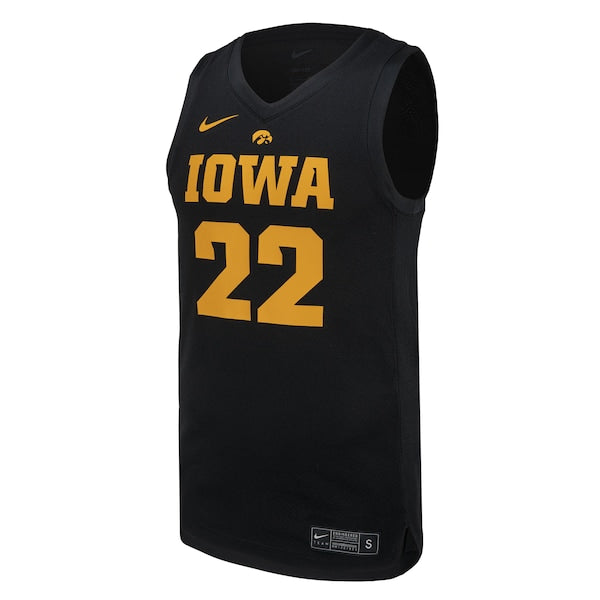 #22 Iowa Hawkeyes Nike Unisex Replica Basketball Jersey - Black - Image 2