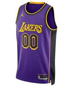 Alternative view of Los Angeles Lakers Jordan Brand Unisex 2022/23 Swingman Custom Jersey - Statement Edition - Purple