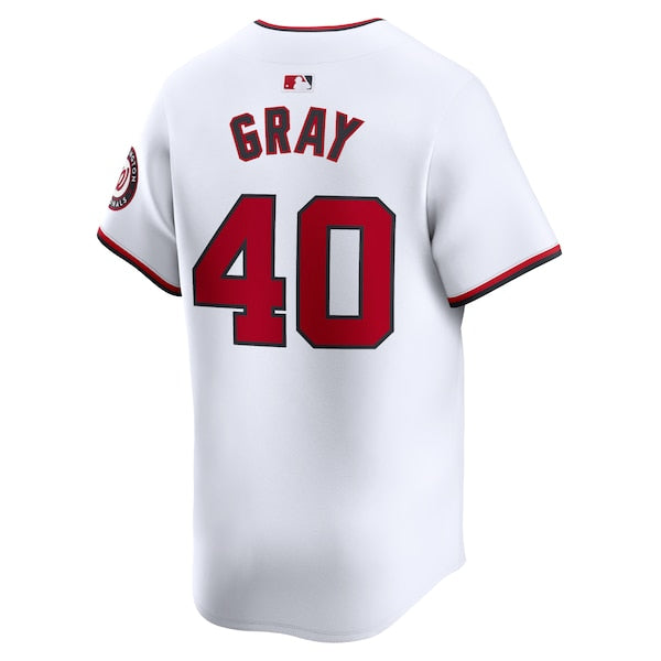 Josiah Gray Washington Nationals Nike Home Limited Player Jersey - White - Image 3