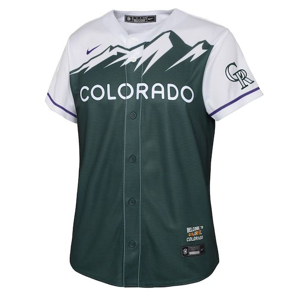 Charlie Blackmon Colorado Rockies Nike Youth 2022 City Connect Replica Player Jersey - Green - Image 2