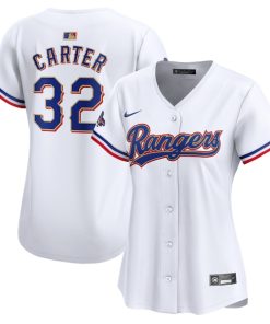 Evan Carter Texas Rangers Nike Women's 2024 Gold Collection Limited Player Jersey?¨C White